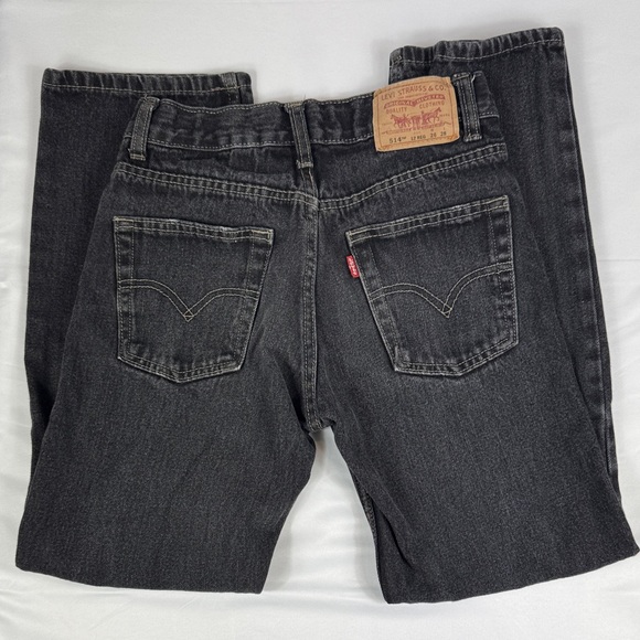 Boy’s Levi's 514 Vintage Red Label Charcoal Black Straight Leg Jeans - Picture 2 of 7